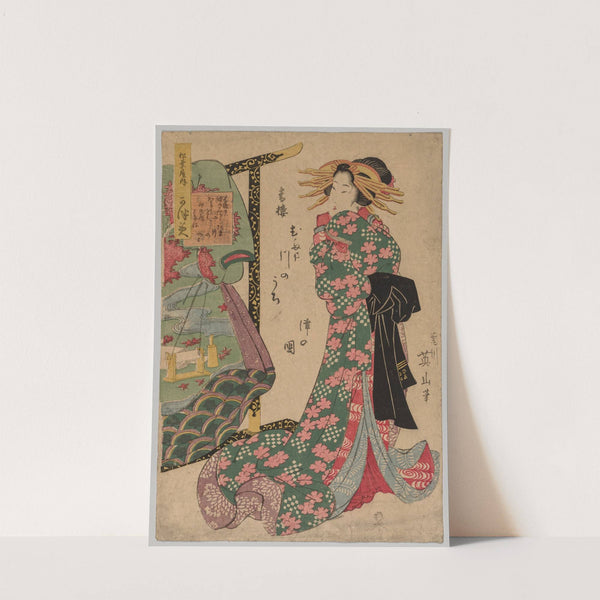Courtesan Beside Kimono Rack (1787-1867) by Kikukawa Eizan