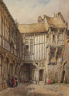 Courtyard of House at no. 29, Rue de la Tannerie, Abbeville, Somme, France; said to be from the reign of François I