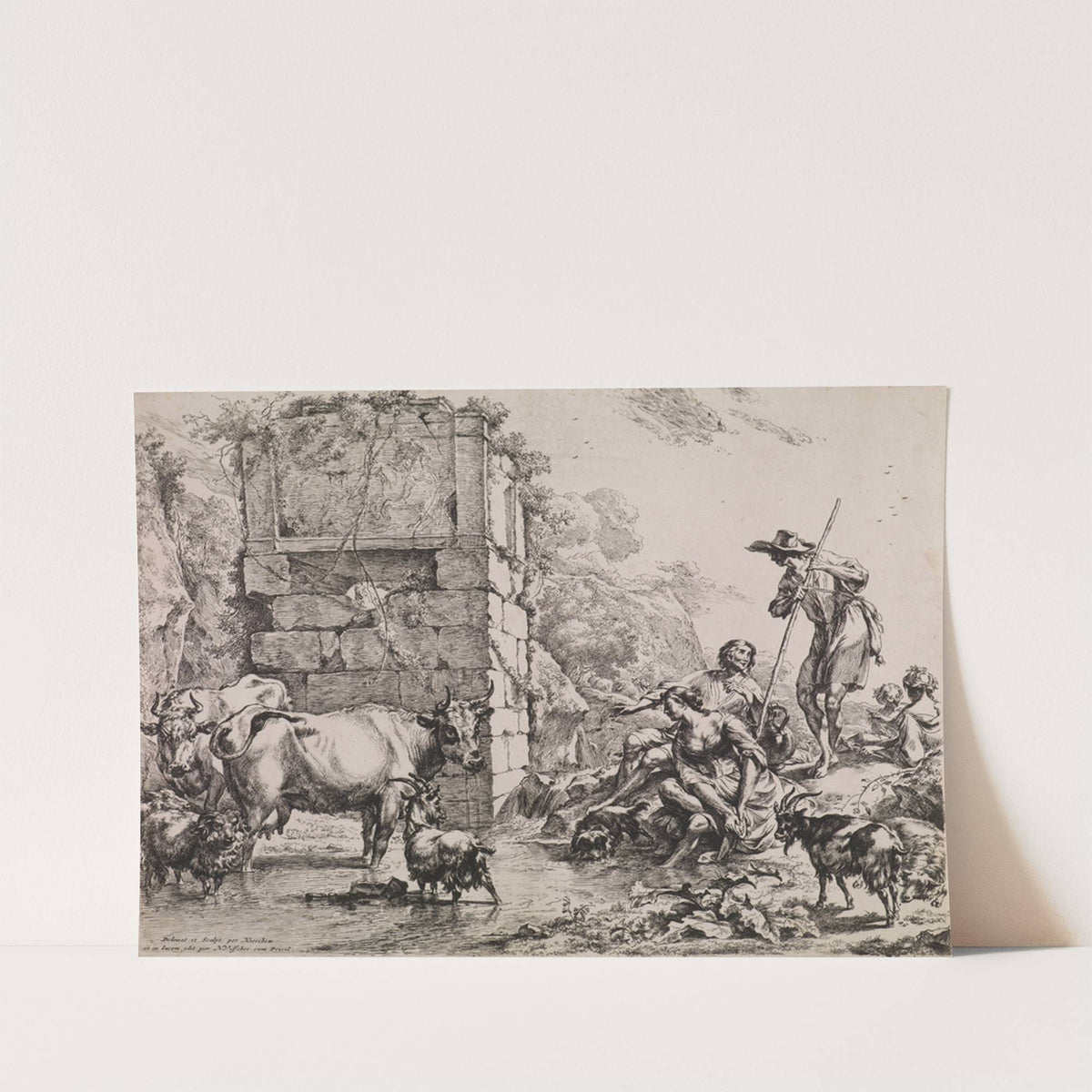 Cow Drinking by Nicolaes Pietersz. Berchem