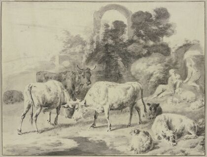 Cow herd with shepherds