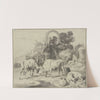 Cow herd with shepherds by Dirck van Bergen