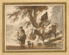 Cows Crossing a Ford with a Couple and a Dog