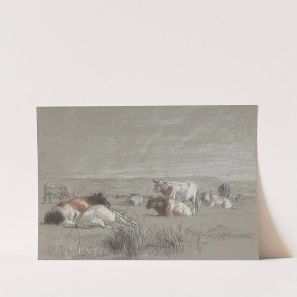 Cows in a Landscape (mid-19th century) by Constant Troyon