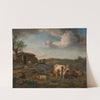 Cows, sheep, goats and herders resting in a pastoral landscape (1668) by Adriaen van de Velde
