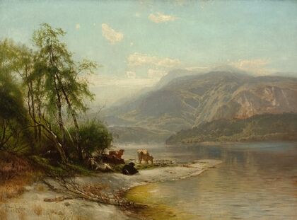 Cows Watering at River’s Edge