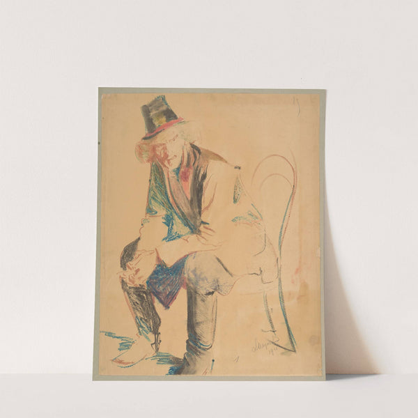 Cracow peasant sitting in a chair by Leon Wyczółkowski