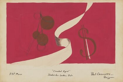 Created Equal: Sketch no. 13, Sketch for Lantern Slide (Financial Symbols and Ribbon) (1934-1943)