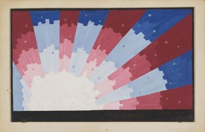 Created Equal: Sketch no. 18, Stereopticon Background (Red, White, and Blue) (1934-1943)