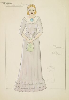 Cricket on the Hearth: Bertha grey floor length dress with doll (1934-1943)