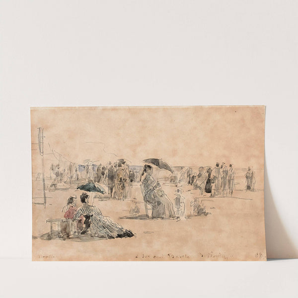 Crinolines sur la plage à Trouville by Eugène Boudin