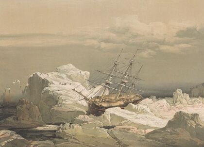 Critical position of H.M.S. Investigator, on the North Coast of Baring Island, August 20, 1851 — size preview