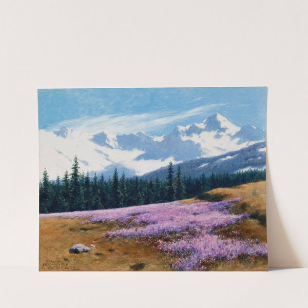 Crocuses with Snowy Mountains Behind by Stanisław Witkiewicz
