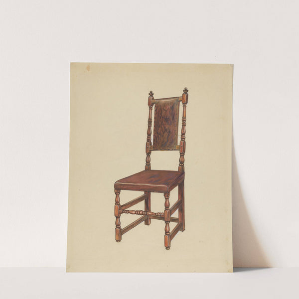 Cromwellian Leather Side Chair by Gilbert Sackerman
