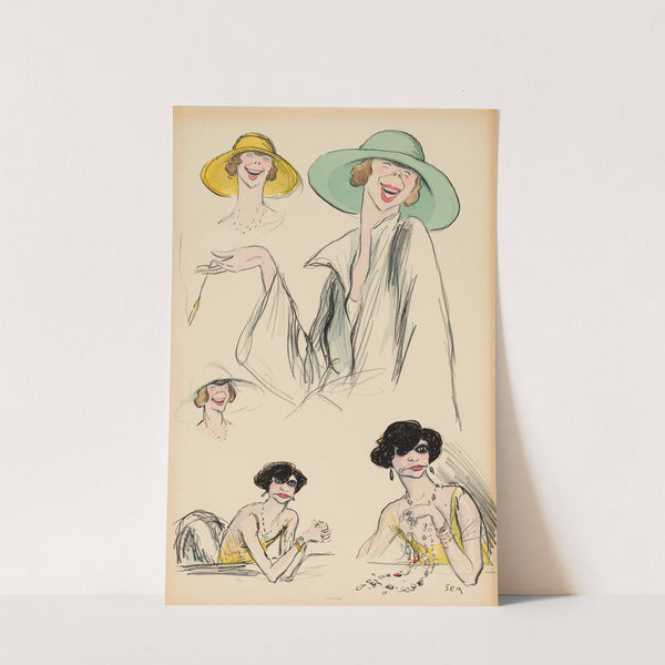 croquis de deux femmes (1923) by Georges Goursat (Sem)