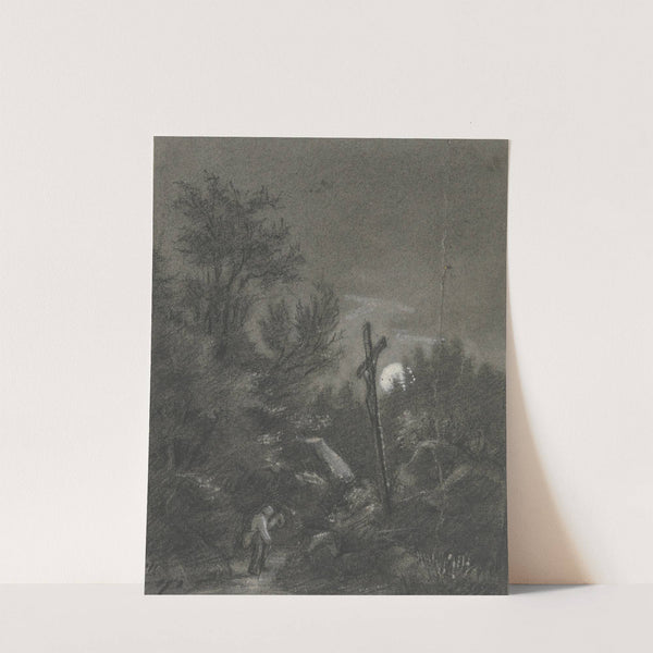 Cross in the moonlight (1860) by Hans Thoma