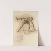 Crouching Male Figure Holding Staff by John Vanderlyn