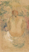 Crouching Tahitian Woman Seen from the Back