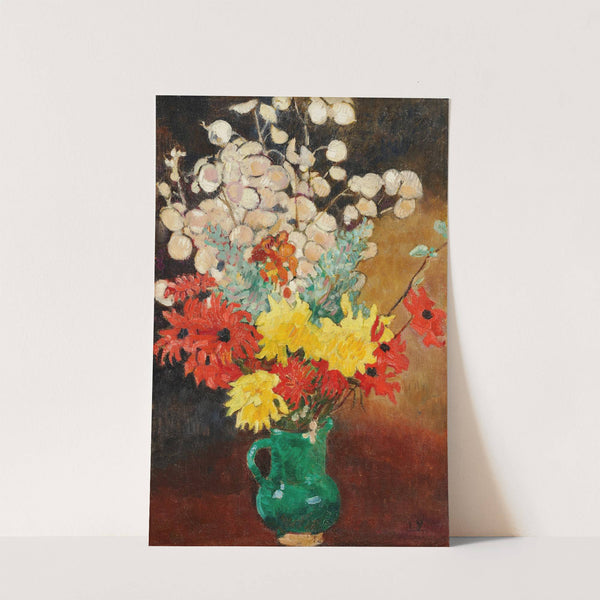 Cruche verte, dahlias et fleurs by Louis Valtat