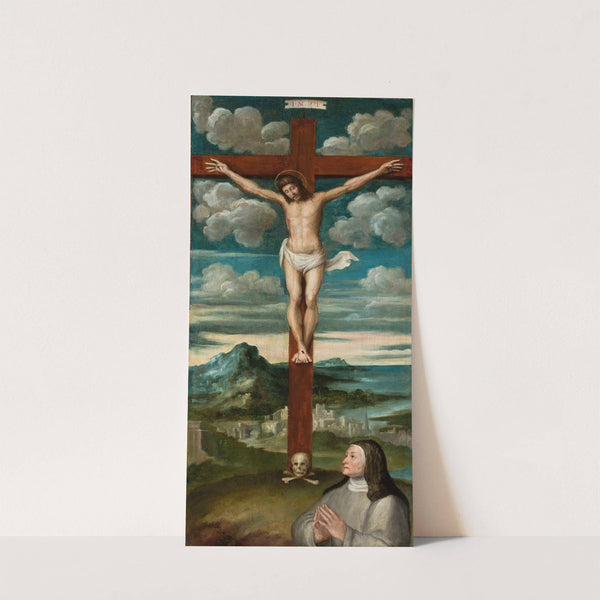 Crucifixion with the bust of a praying nun by Anonymous