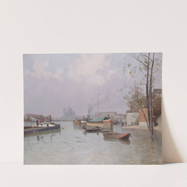 Crue de la Seine, aux abords du canal Saint-Martin, en novembre 1896 by Gustave-Édouard Le Sénéchal de Kerdréoret