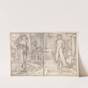 Cupid and Psyche - Two Studies of Venus on the Margin of the Sea and Psyche at the Bath by Sir Edward Coley Burne-Jones
