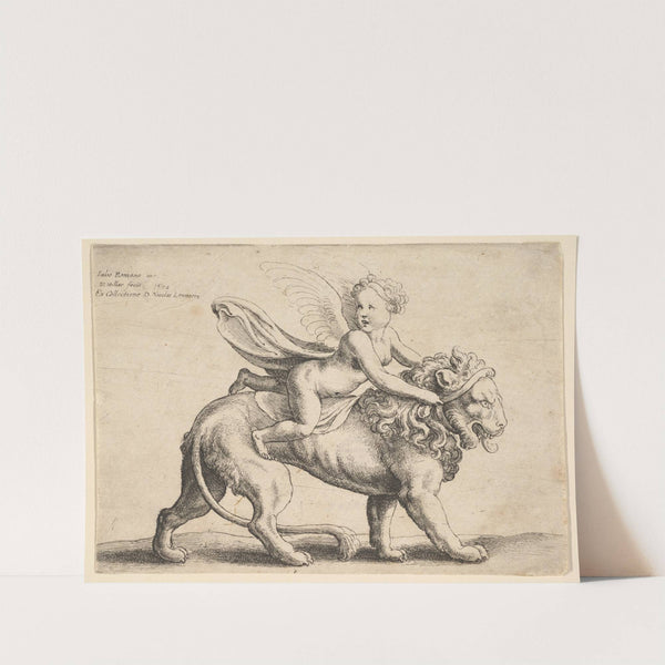 Cupid on a lion (1652) by Wenceslaus Hollar