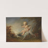 Cupid riding a dog by Januarius Zick