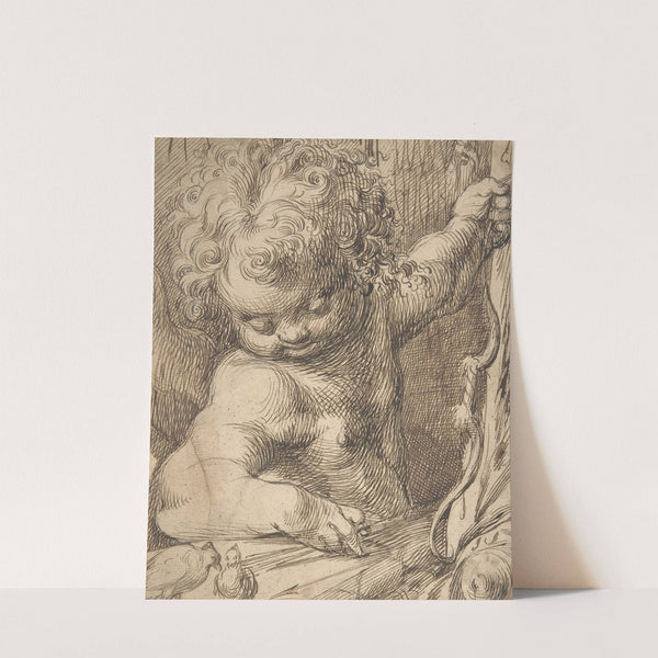 Cupid with Two Doves by Toussaint Dubreuil