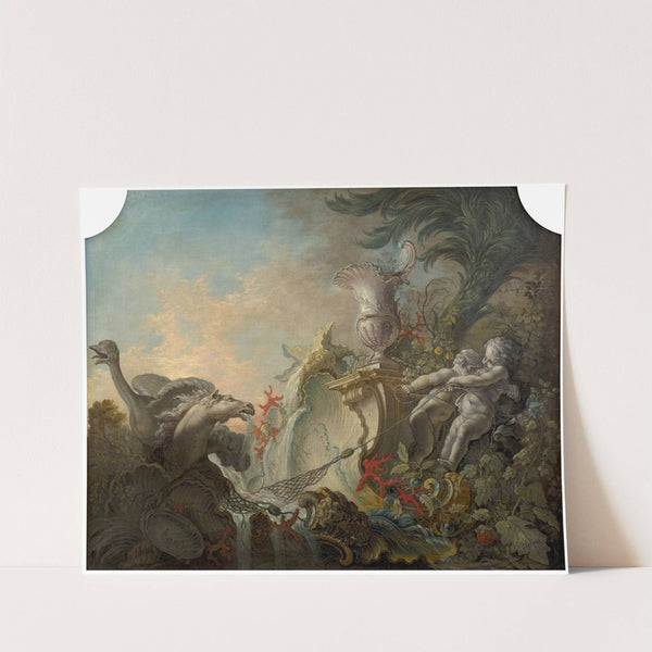 Cupids hunting an ostrich by Jacques de Lajoüe