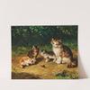 Curious kittens with snail by Arthur-Alfred Brunel de Neuville