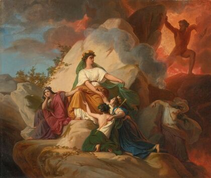 Cybele Opposing Vesuvius To Protect The Cities Of Stabia, Herculaneum, Pompeii And Resina