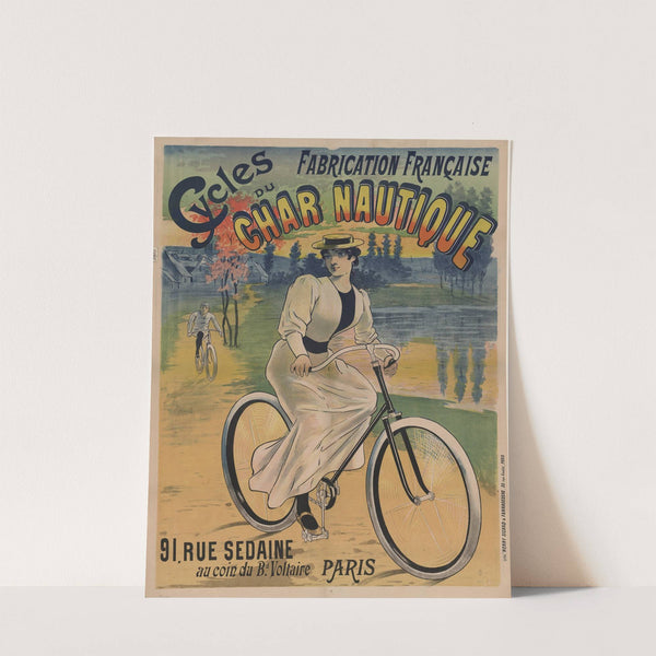 Cycles du Char nautique, fabrication française. 91, rue sedaine au coin du Bd Voltaire (1900) by lith. Henry Sicard &amp; Farradesche