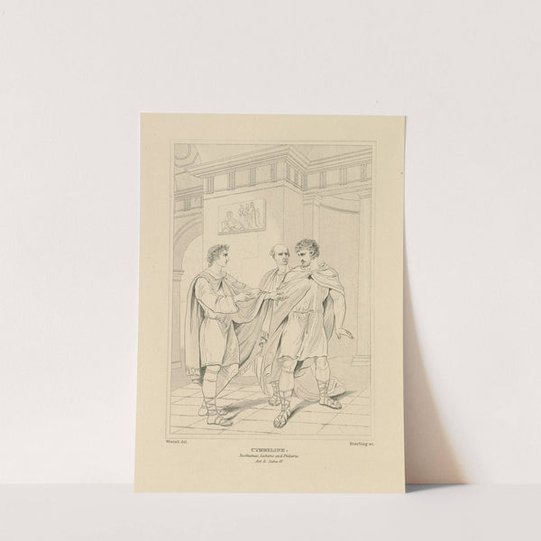 Cymbeline, act 2, scene 4, Rome, an apartment in Philario’s house, Posthumus, Philario, and Iachimo (19th century) by William Francis Starling