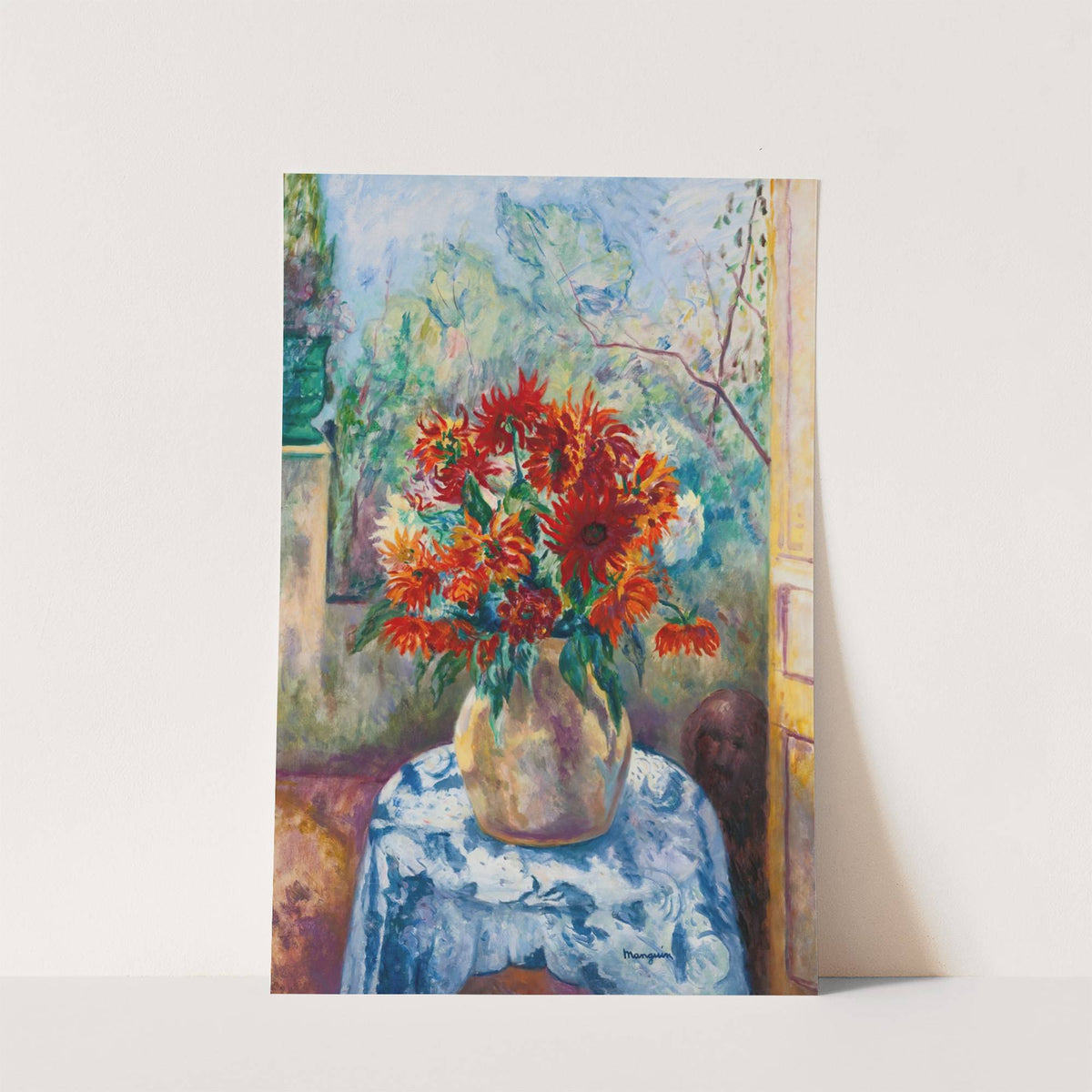 Dahlias Sur La Terrasse De L'oustalet, Saint-Tropez by Henri Manguin