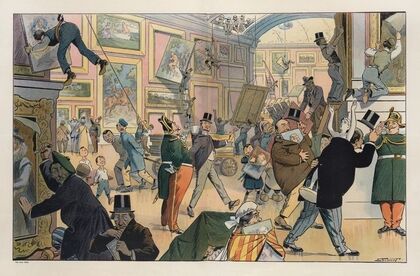 Daily scene in the Louvre