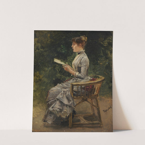 Dame bei der Lektüre im Garten (1900) by Friedrich August von Kaulbach