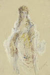Dame in blumengarniertem Ballkleid