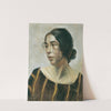 Dame in gestreiftem Kleid by Ernestine von Hüttenbrenner