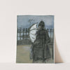 Dame met parasol zit op de pier in Scheveningen by Theo van Hoytema