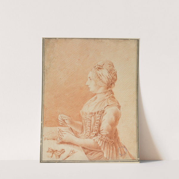 Dame mit der Handarbeit by Josef Melling