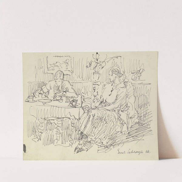 Dame und Herr am Kaffeetisch by Gustav Schraegle