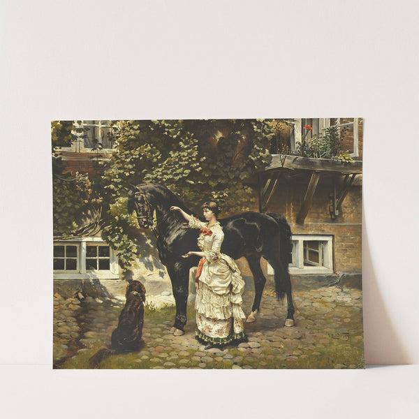 Dame ved sin hest by Vilhelm Tilly