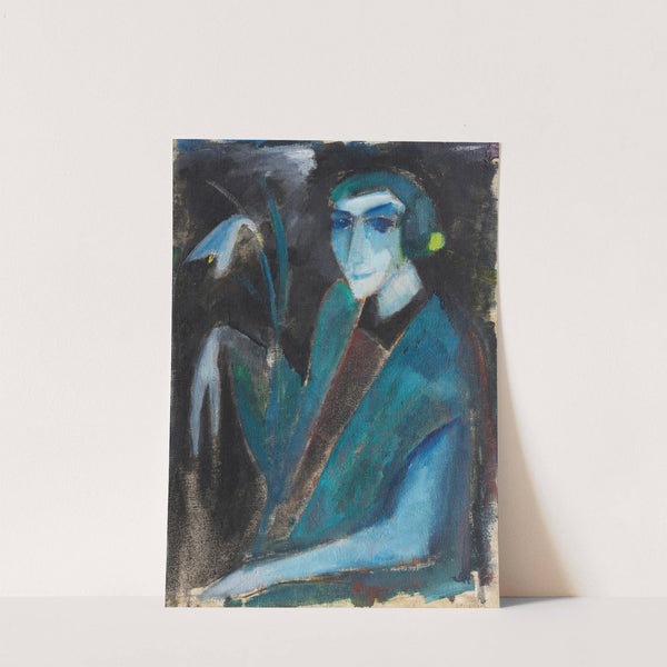 Damenbildnis mit Lilie by Hermann Stenner