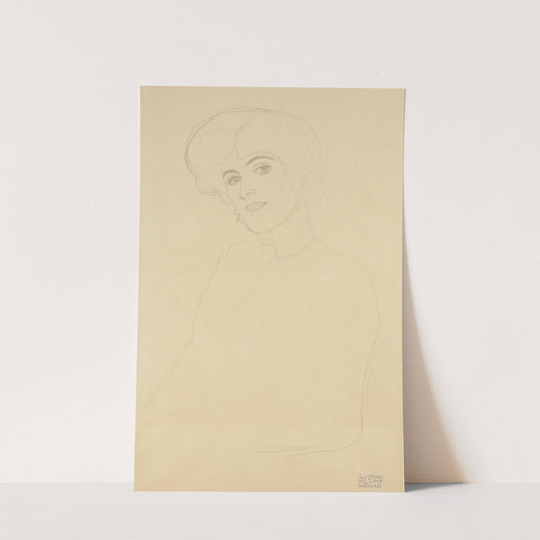 Damenbrustbild Im Dreiviertelprofil Nach Links (Bust Of A Woman In Three-Quarter Profile To The Left) by Gustav Klimt