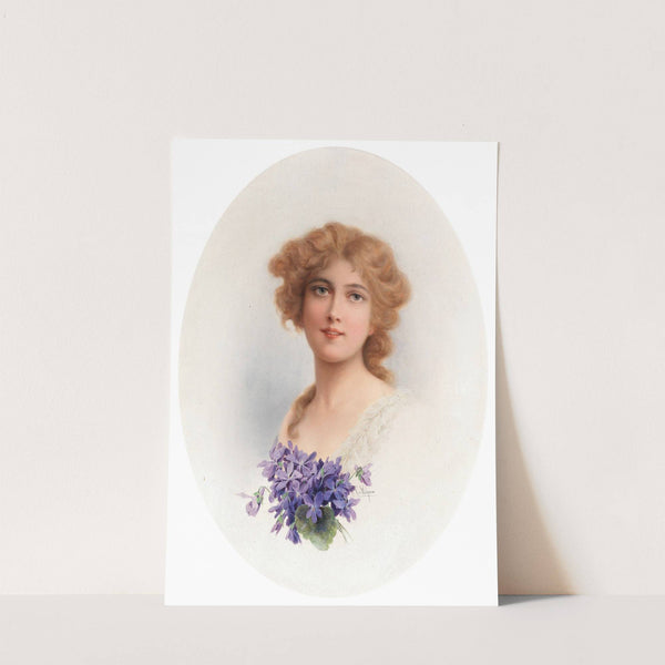 Damenportrait mit Veilchen by Raimund Ritter von Wichera