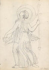 Dancing Maenade with Thyrsus and Small Amphora