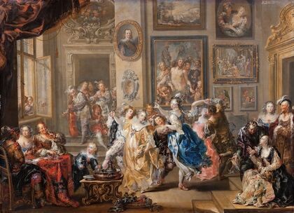 Dancing scene with palace interior