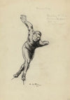 Dans un virage – Clas Thumberg Finlandais – champion olympique de patinage – 1500 m 5000 m (1924)