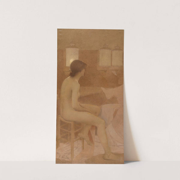 Danseuse dans sa loge, assise profil droit by Fernand Pelez