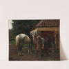 Dansk soldat i samtale med en smed, antagelig motiv fra 1864 by Frants Henningsen